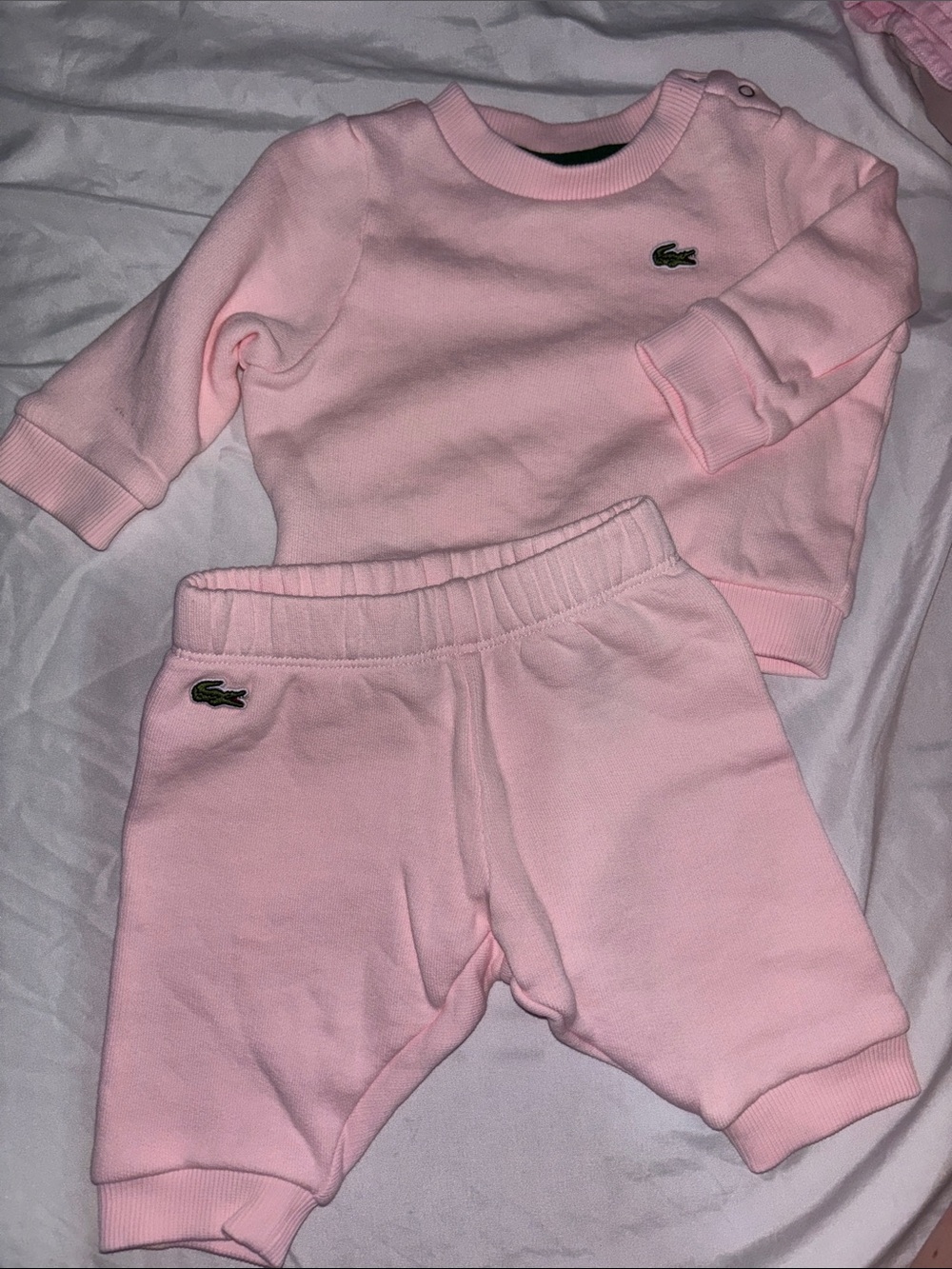 Lacoste Pink Crewneck Sweatshirt and Jogger Set
